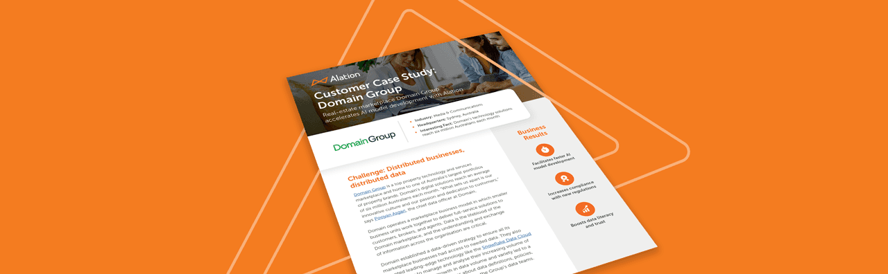 Customer Case Study: Domain Group Accelerates AI Model Development with Alation