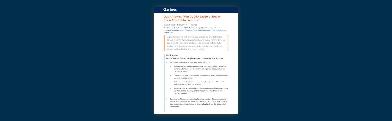 What Do D&A Leaders Need to Know About Data Products: Gartner Reprint