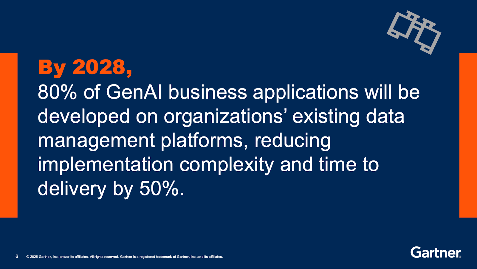 Gartner slide: by 2028 GenAI business apps will be developed on org data