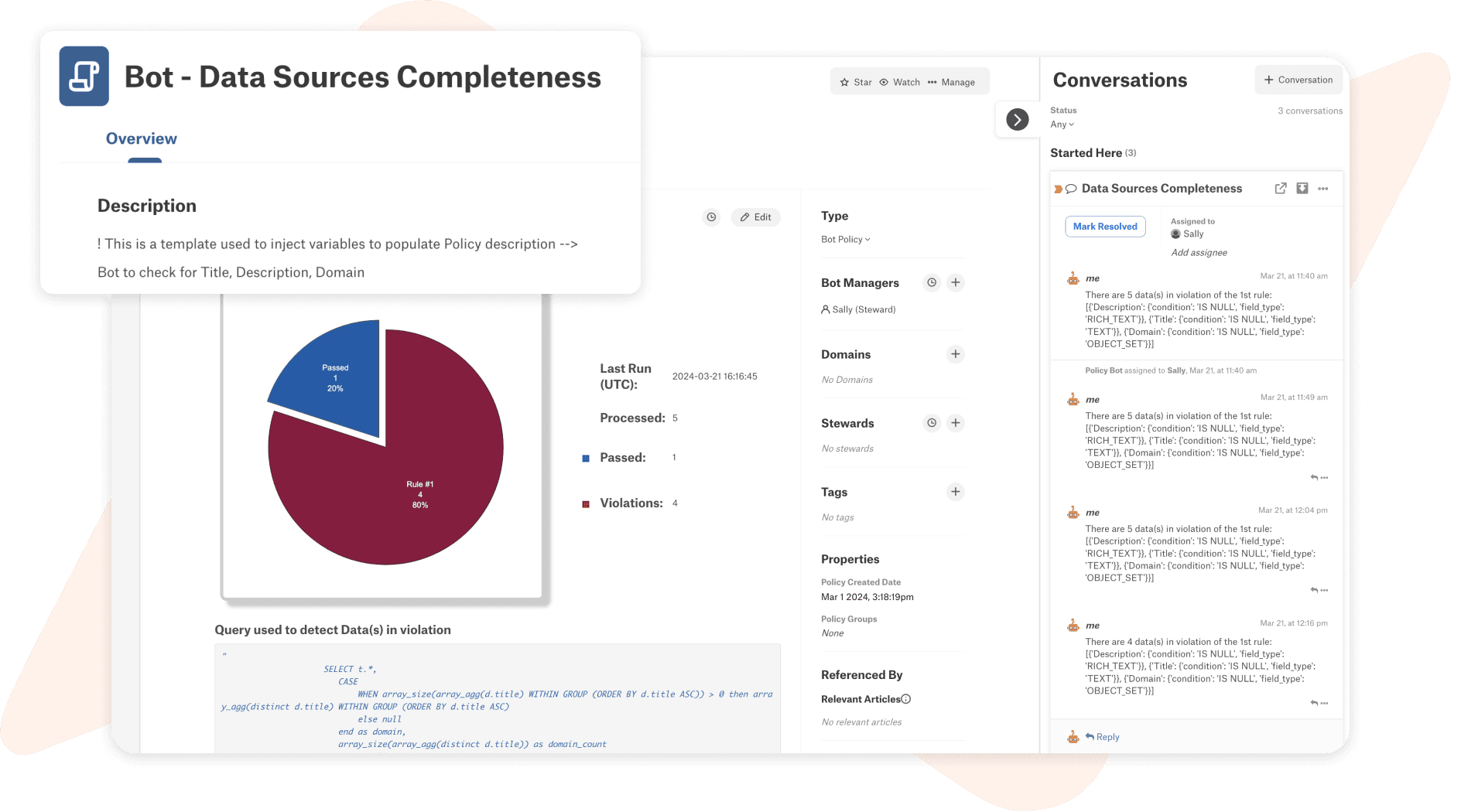 Product image of Workflow Automation with an overlay of bot data sources