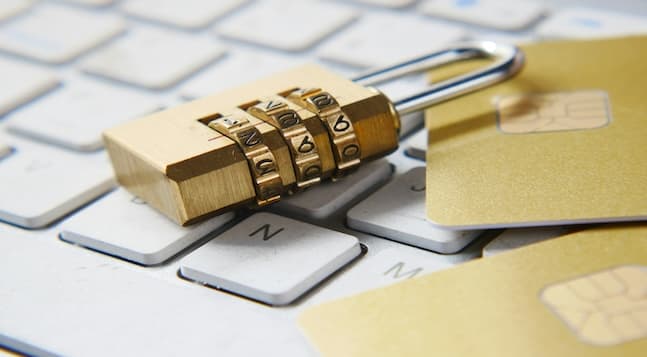 Lock on keyboard representing digital privacy