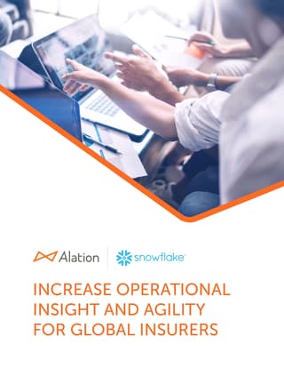Alation Resource: Thumbnail image for the, "Increase Operational Insights and Agility for Global Insurers" solution brief