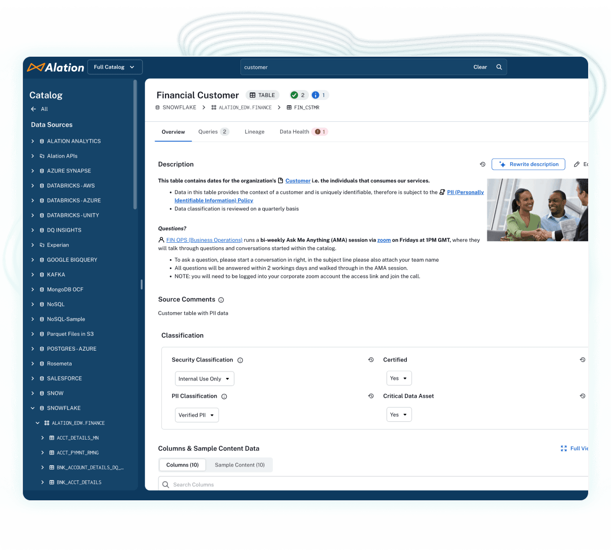 Product image of Alation's Data Governance solution