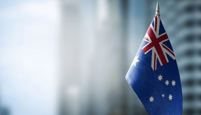 The Australian flag being focused to showcase the Australian Privacy Act. 