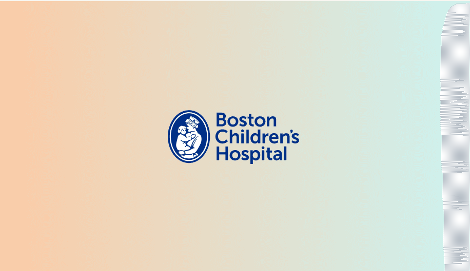 Boston Children's Hospital logo on orange and sea-foam background