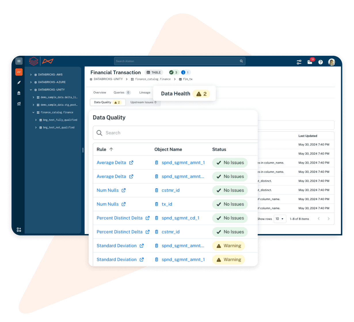 Alation Image: A screenshot of the Alation platform's Data Quality Processor page
