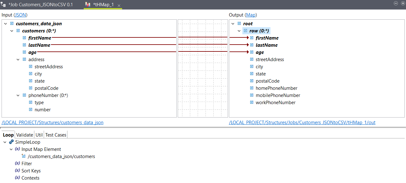 An example of the mapping functionality within Talend Data Mapper (Source: Qlik help documentation)