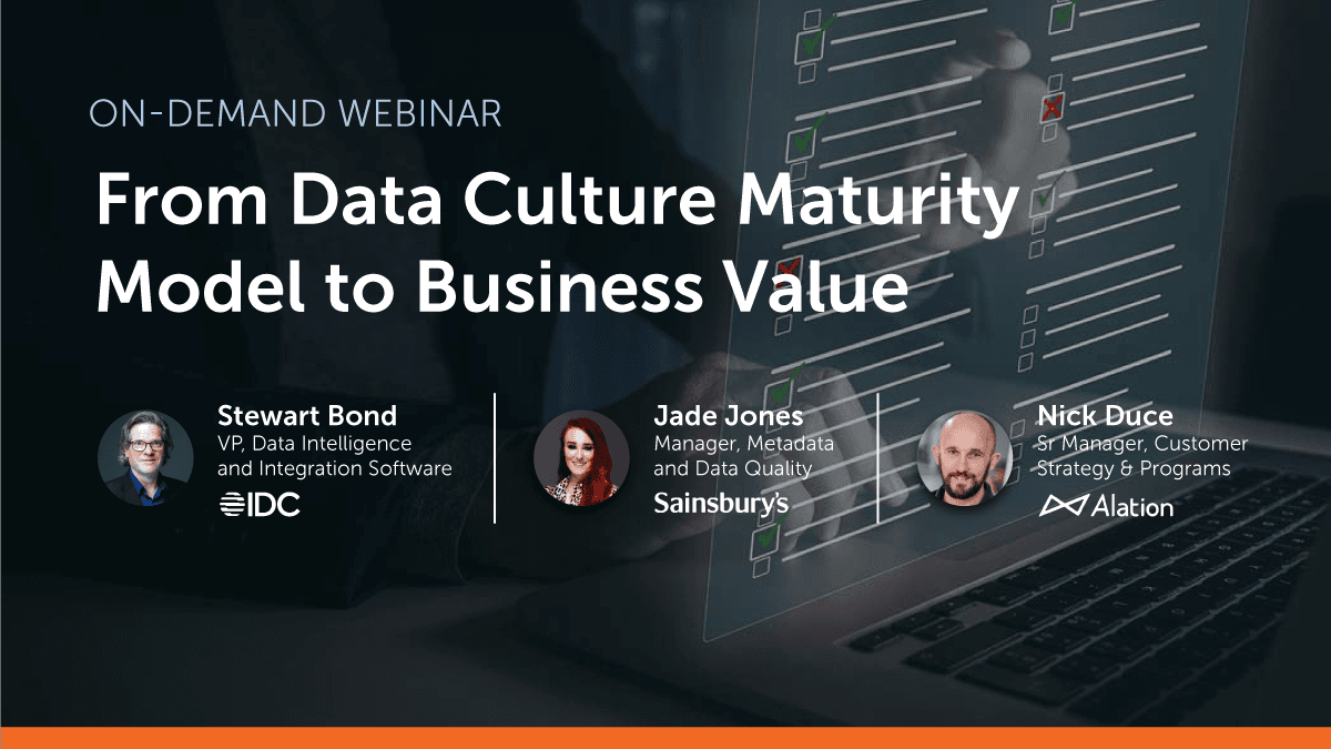 Alation Resource: From Data Culture Maturity model to Business Value