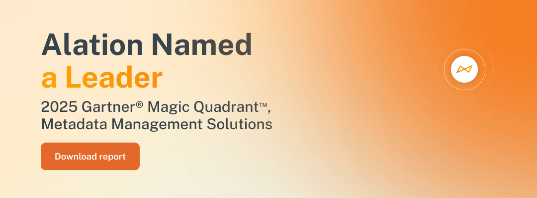 Banner promoting the Gartner MQ for Metadata Management Solutions (free download) 2025