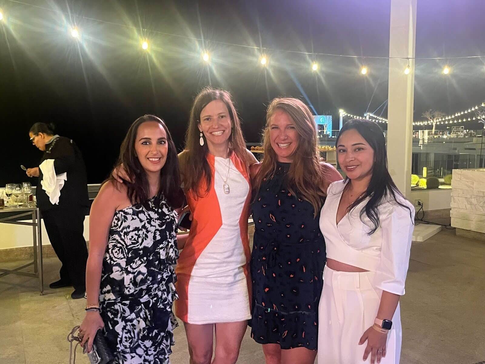 Luma Kamel, Cleo Haynal, Ashleigh Hamilton, and Luisa Ruiz at an Alation Achievers Club dinner