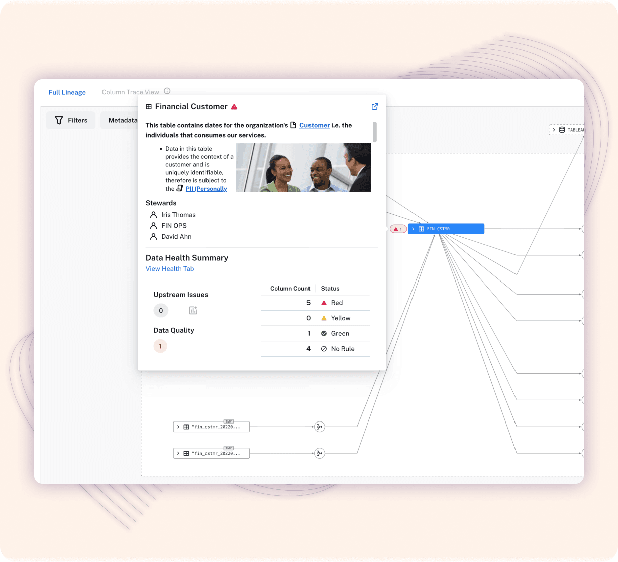 Product image showing how users can trust the quality of their data in the Alation Data Catalog
