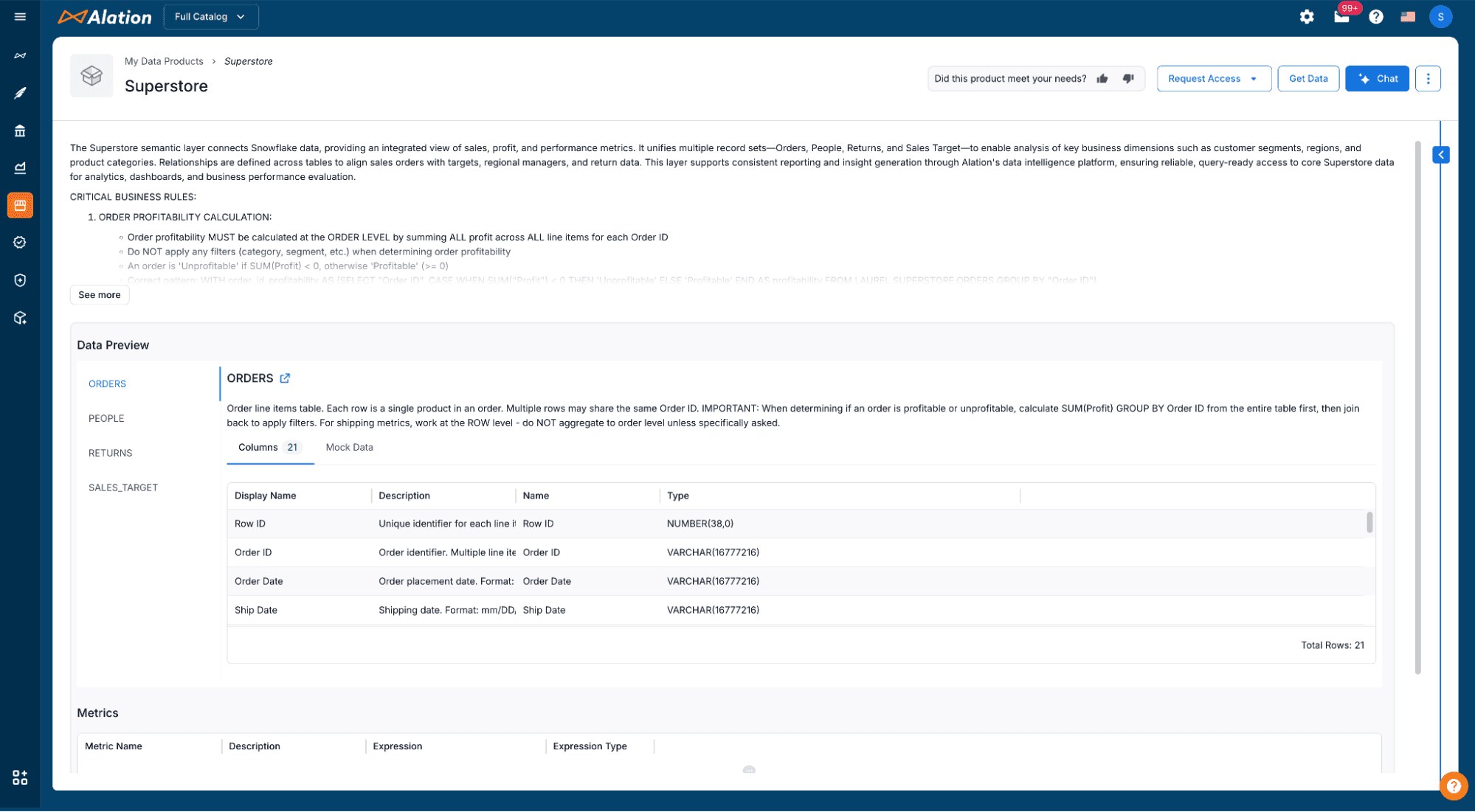 Using data products to build AI agents (with help from SQL agents) in Alation
