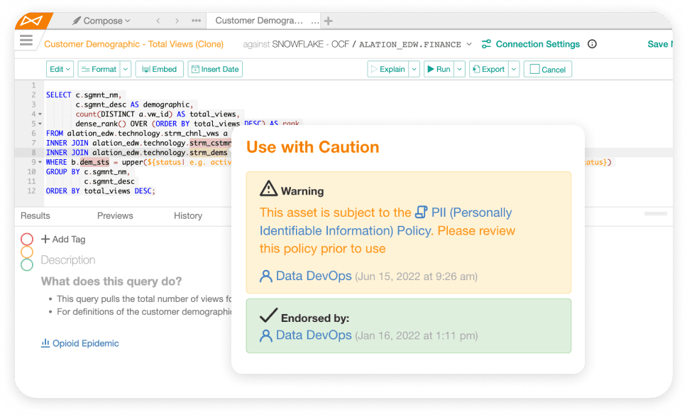 Alation product image: Alation Compose