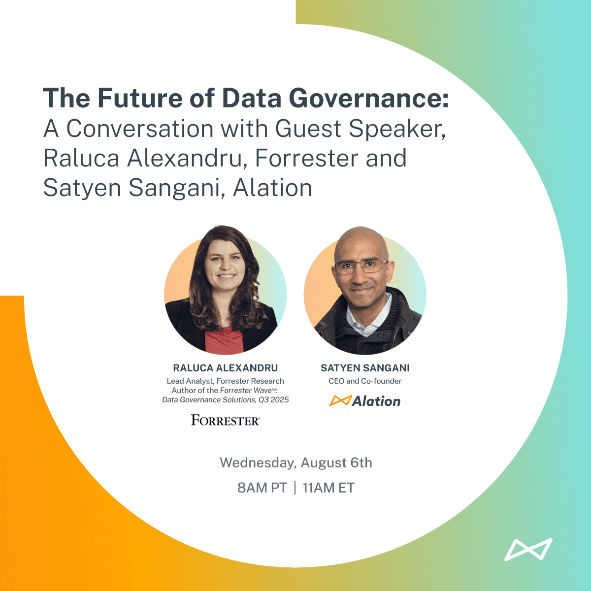 Banner for Forrester Wave governance webinar with Alation