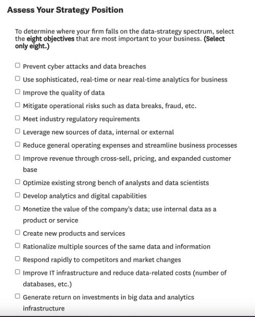 HBR Data Strategy Checklist