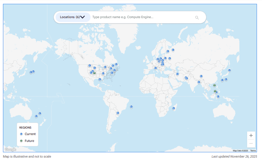 Google Cloud regions (data residency)