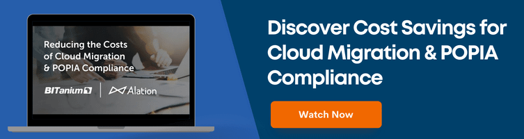 CTA image banner of Alation's On-Demand Webinar, "Reducing the Costs of Cloud Migration & POPIA Compliance"