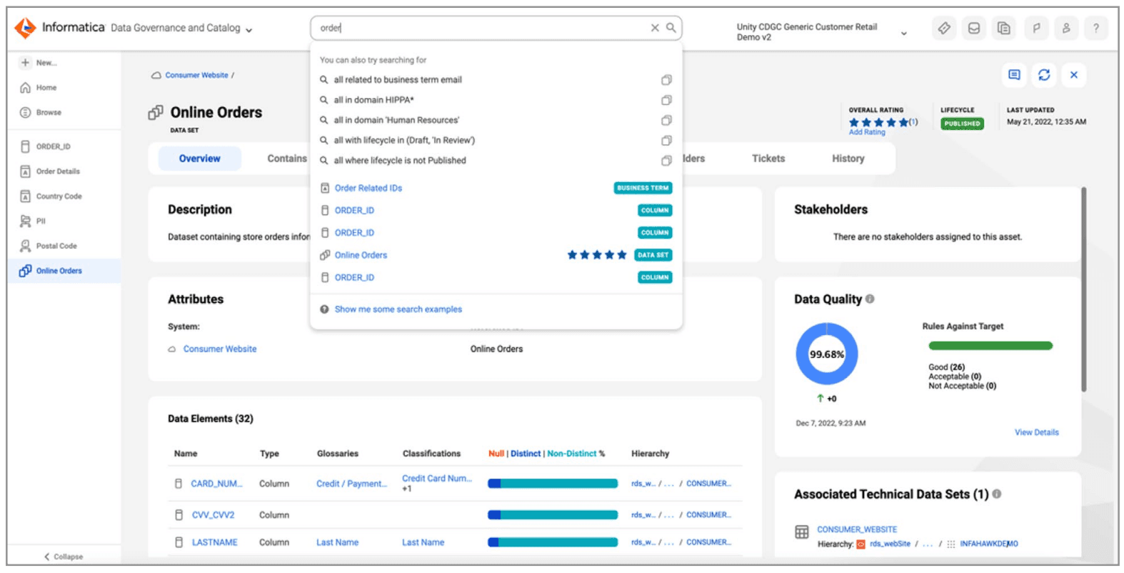 Informatica’s CDGC offers semantic search capabilities.