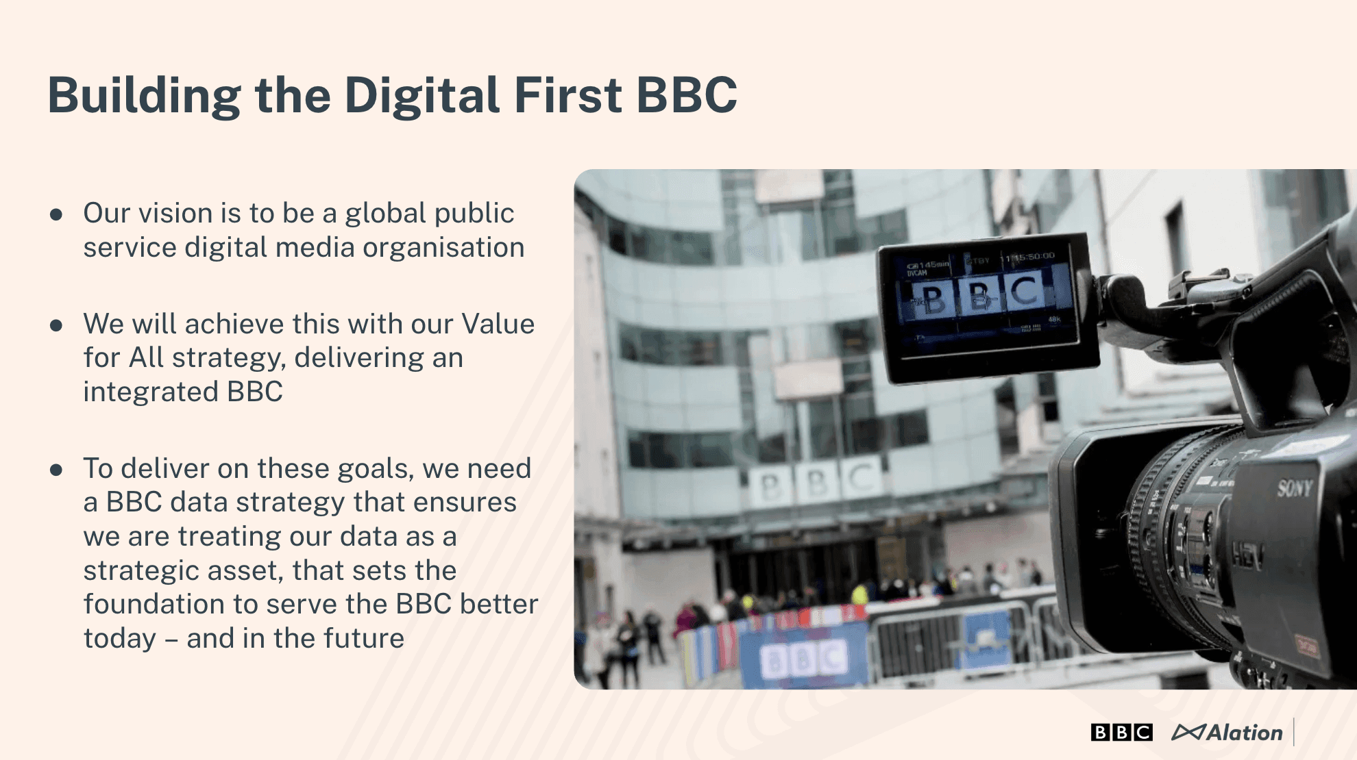 Slide from BBC presentation on data products: data strategy