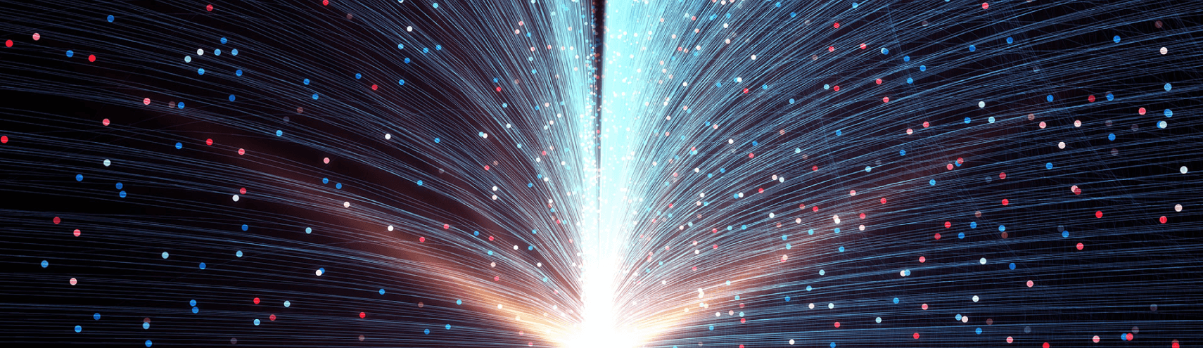 Alation Blog Image: The galaxy being showcased with different connectors lighted up in blue and red sparks.