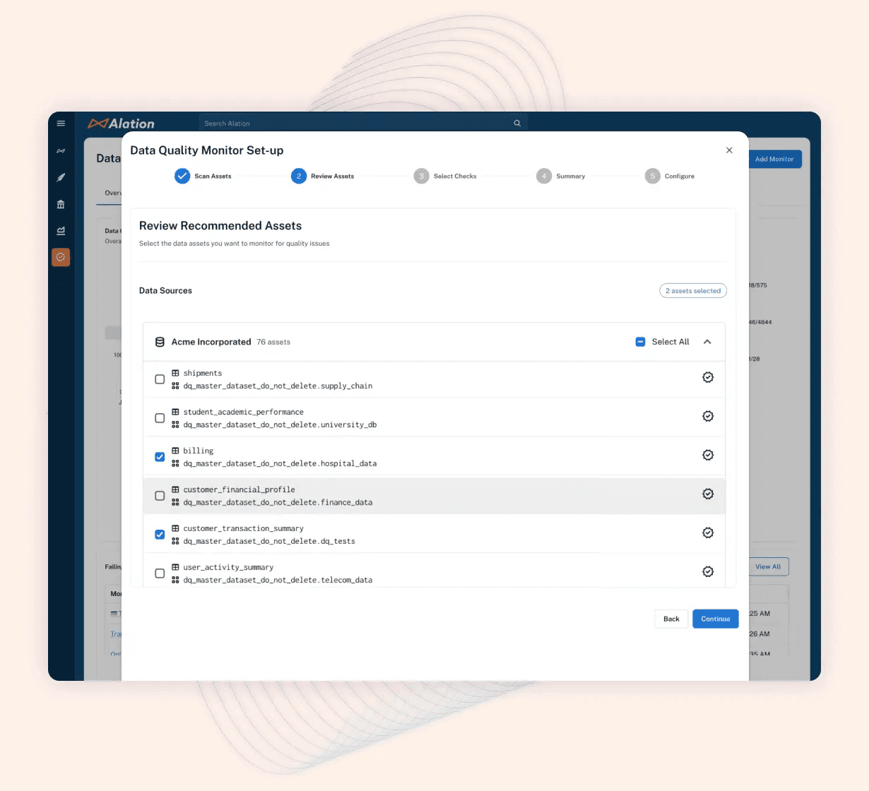 Alation's Behavioral Analysis Engine spotlights the most used and useful data to support a wide range of use cases, including data quality monitoring