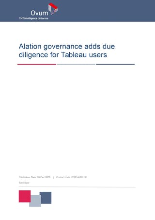 Thumbnail image for the Alation governance adds due diligence for Tableau users analyst report