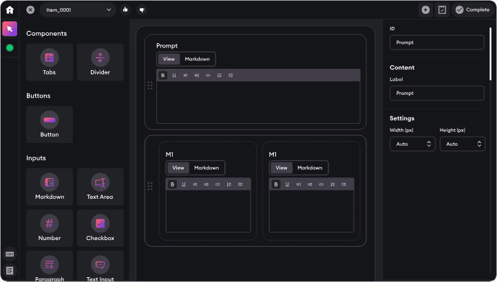 SuperAnnotate Builder’s user interface for building platform-wide applications.