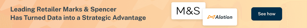 Banner promoting Marks & Spencer webinar with Alation