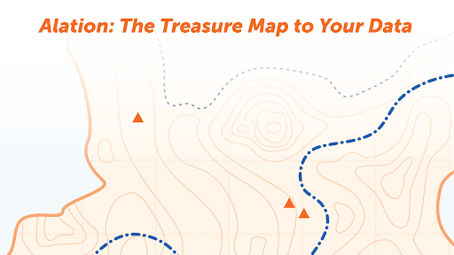 A treasure map representing Alation’s theme for the event, “The Treasure Map to the Data Cloud”