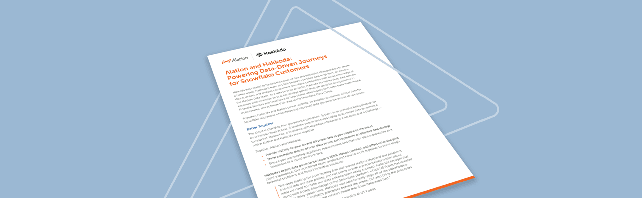 Alation Resource: Alation and Hakkoda powering data driven journeys for Snowflake