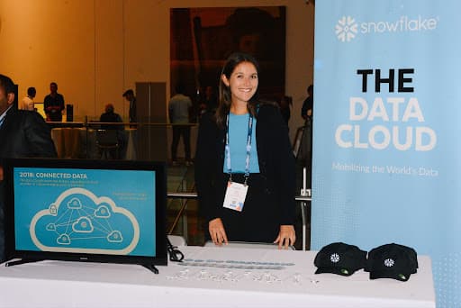 Snowflake's vibrant booth at revAlation