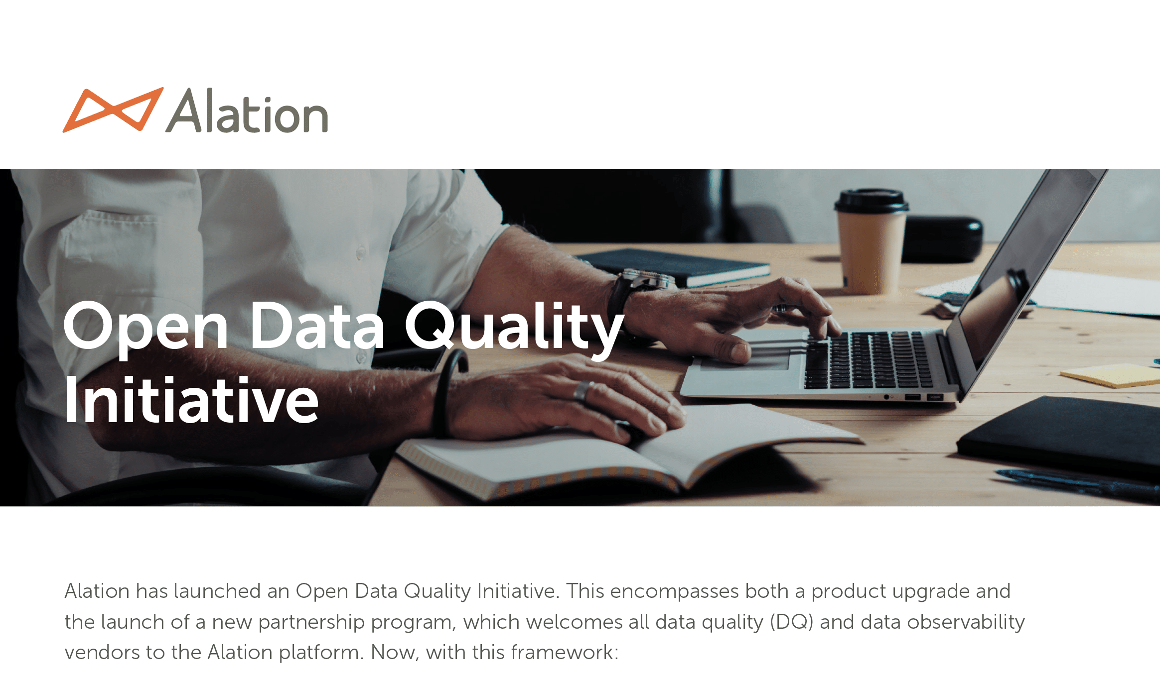 Alation Open Data Quality Initiative Solution Brief cover