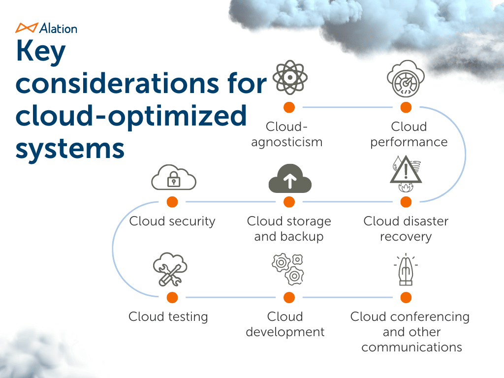 Key considerations for cloud-optimized systems include