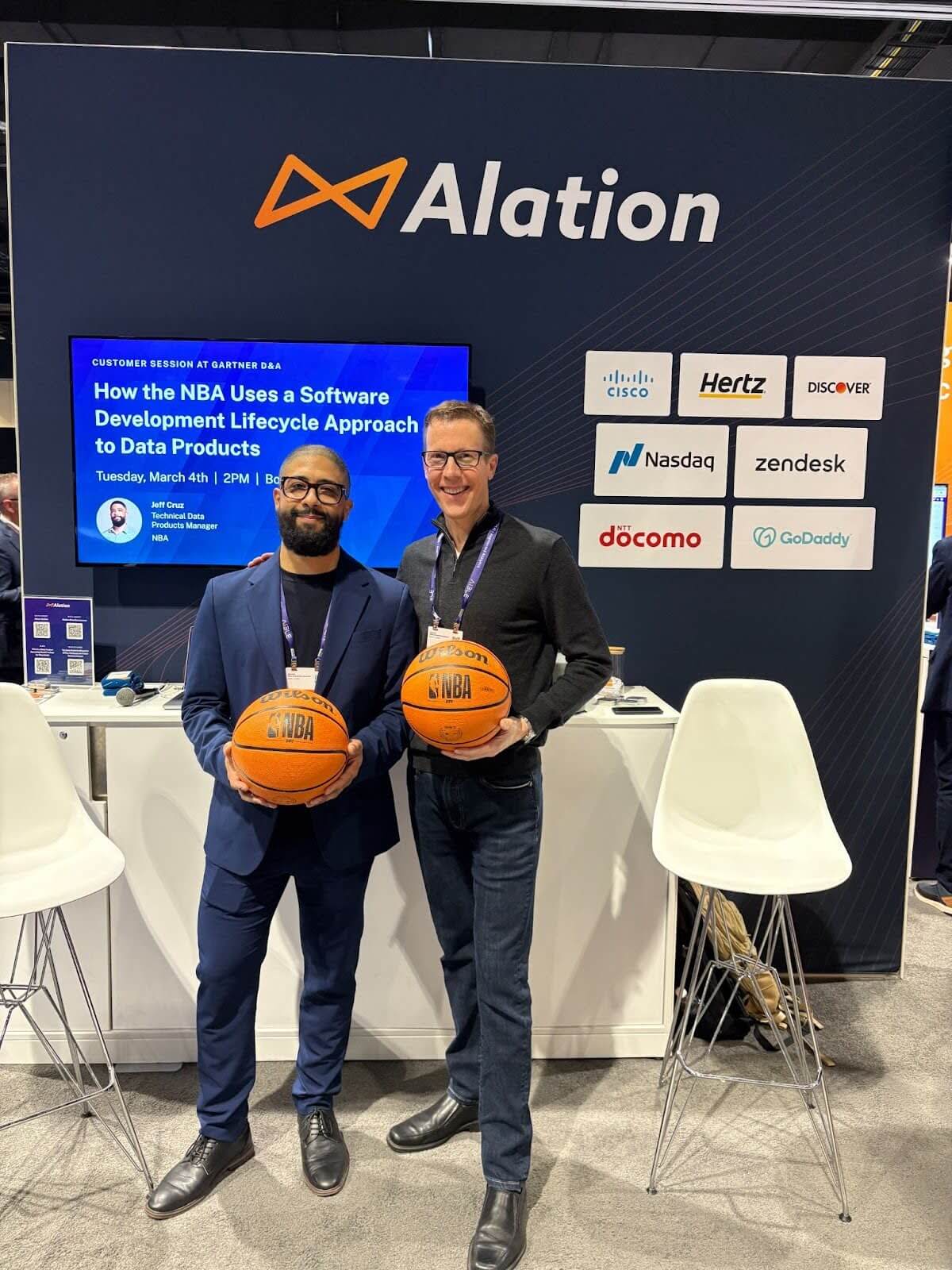 The NBA's Jeff Cruz at Alation's booth at Gartner D&A Summit 2025