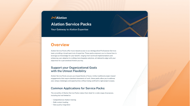 Alation guide for Alation Service Packs
