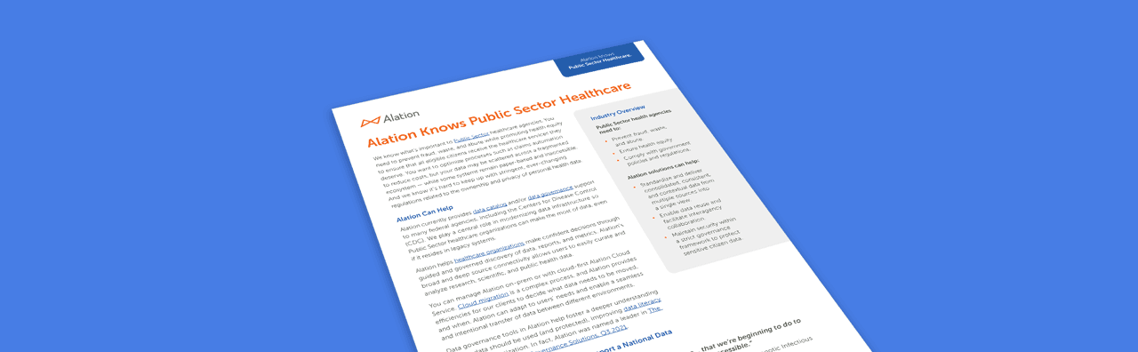 Alation Resource: Alation for Public Sector Healthcare