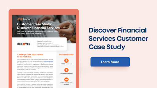 CTA banner image of Alation’s Discover Financial Customer Case Study
