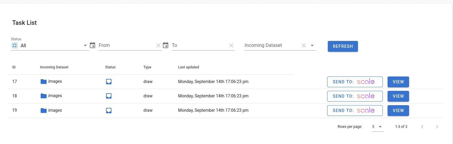 Scale AI’s task management dashboard.