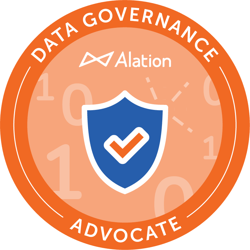 Orange Alation Data Governance Advocate badge
