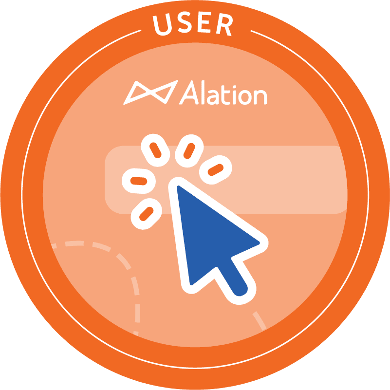 Orange Alation user badge