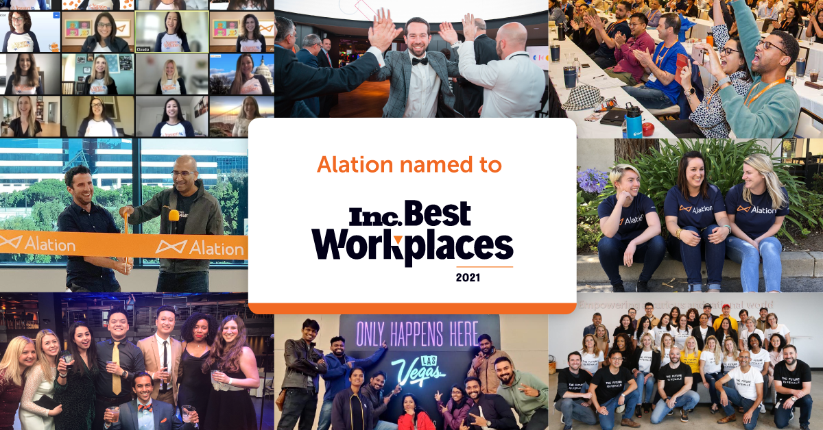 Alation Named One of Inc. Magazine’s Best Workplaces 2021