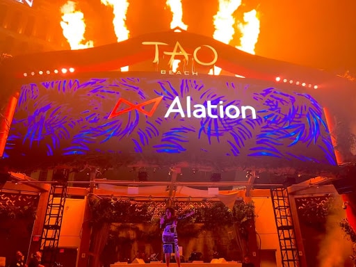 Alation TAO celebration with Tracy, our CMO, speaking