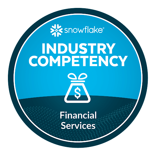 snowflake industry competency financial services badge