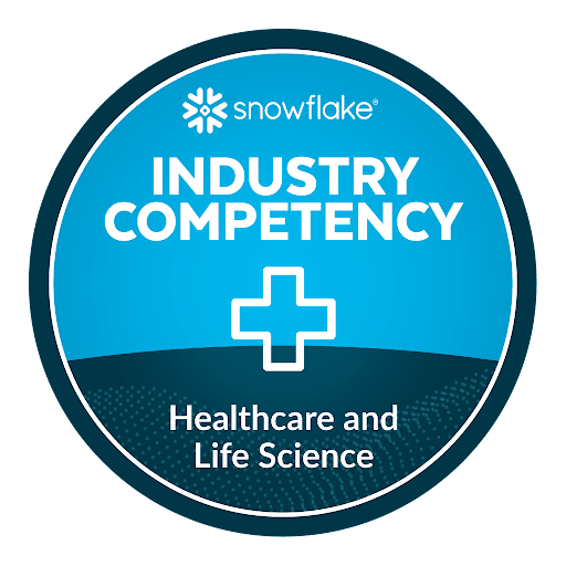 Snowflake industry competency healthcare and life science badge